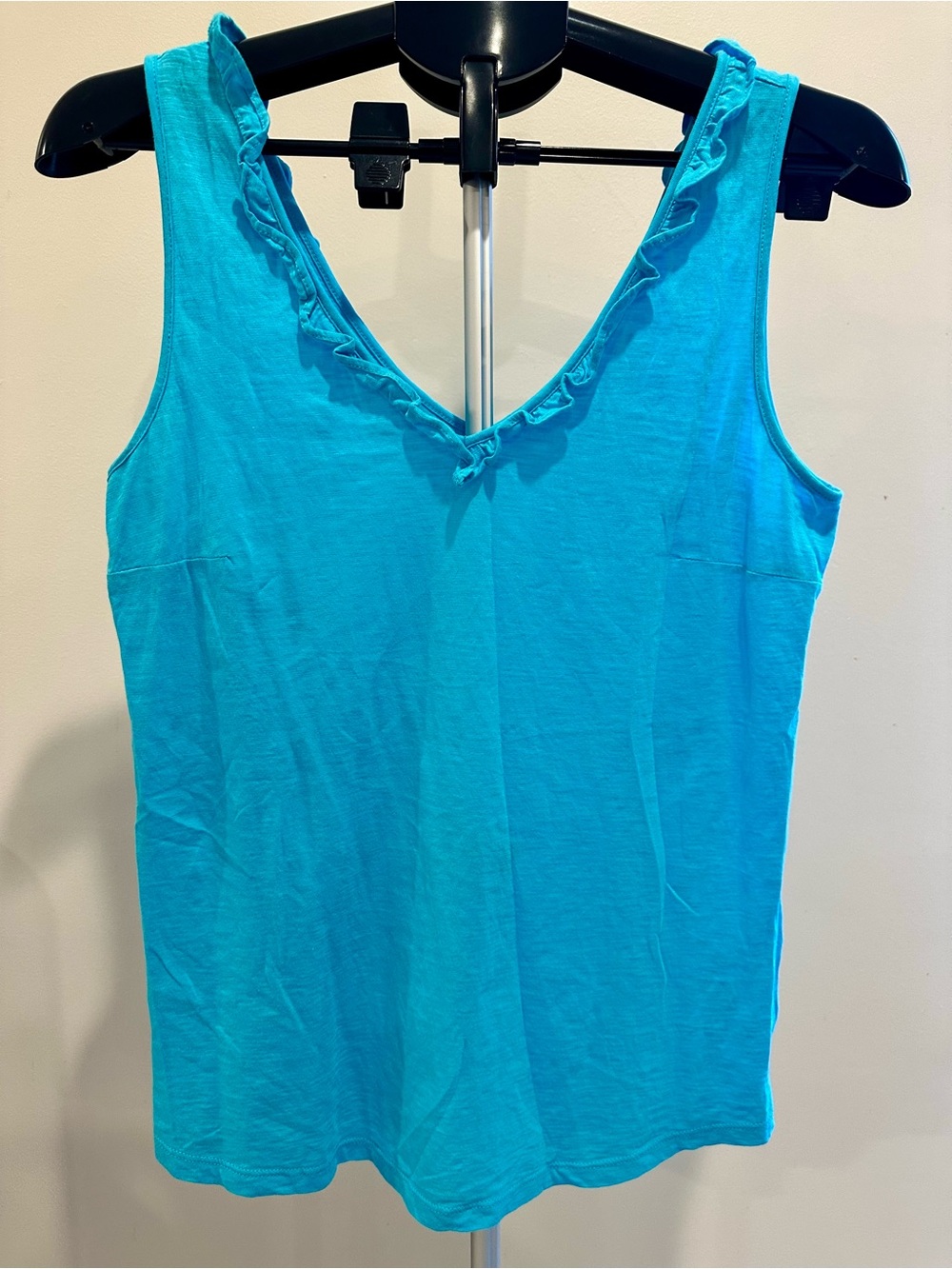 Lilly Pulitzer Bright Turquoise Ruffle V-Neck Tank